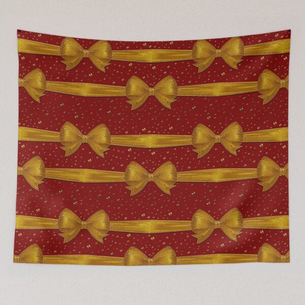 Item preview, Merry Christmas Gold Ribbons Glitter Pattern - Festive Gifts designed and sold by GlamourChick.
