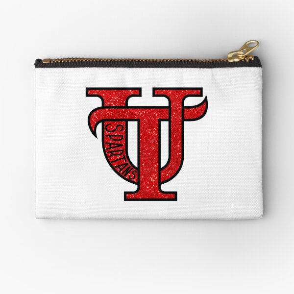 University of Tampa Spartans Red Glitter Zipper Pouch