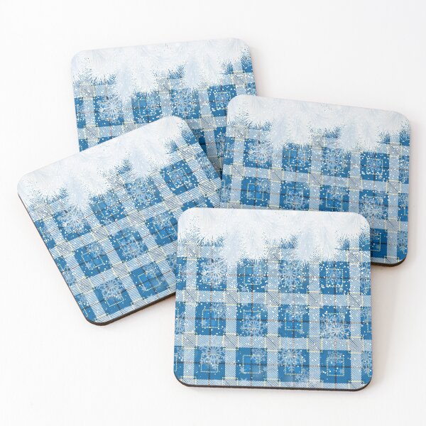 Item preview, Snowflakes on blue Winter Buffalo Plaid Christmas designed and sold by marcek.