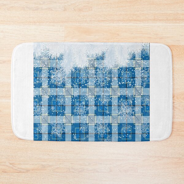 Item preview, Snowflakes on blue Winter Buffalo Plaid Christmas designed and sold by marcek.