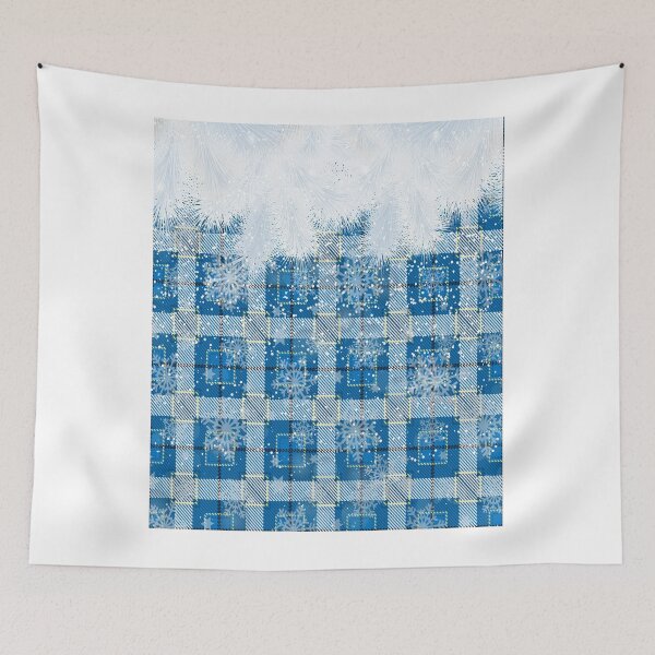 Item preview, Snowflakes on blue Winter Buffalo Plaid Christmas designed and sold by marcek.