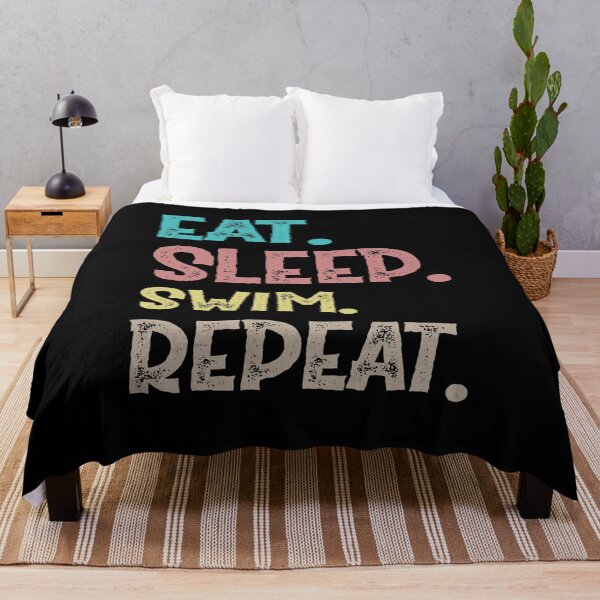 Item preview, eat sleep swim repeat designed and sold by Life Shop.