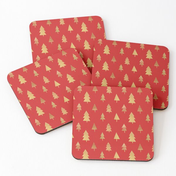 Item preview, Christmas Trees (red background) designed and sold by thelittlebat.