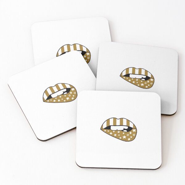 Item preview, gold star and stripe lips designed and sold by kyliehampton.
