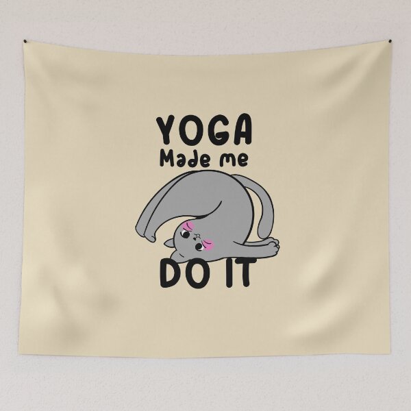Item preview, Yoga Made Me Do It Cute Cat  designed and sold by aoichan3939.