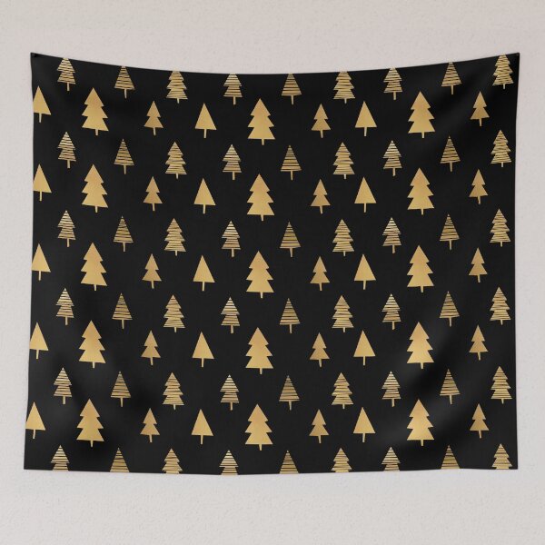 Item preview, Christmas Trees (black background) designed and sold by thelittlebat.