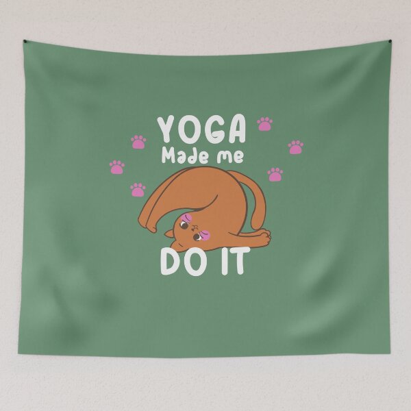 Item preview, Yoga Made Me Do It Cute Cat  designed and sold by aoichan3939.