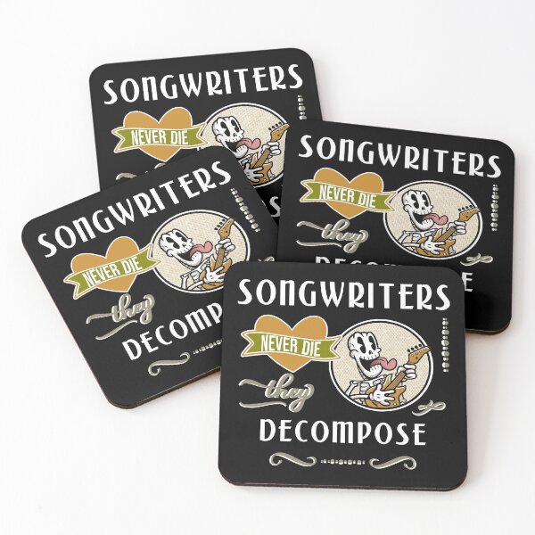 Item preview, Songwriters never die - they decompose! | Funny retro musician pun designed and sold by DeliriousSteve.