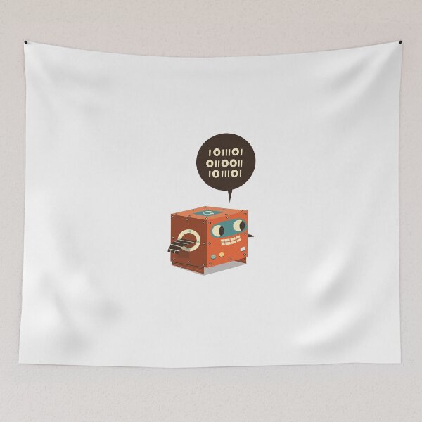 Item preview, Binary Language Cute Robot Cartoon Illustration  designed and sold by Amir Abou-Roumié.