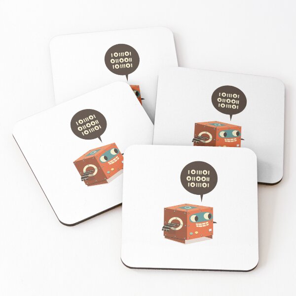 Item preview, Binary Language Cute Robot Cartoon Illustration  designed and sold by Amir Abou-Roumié.