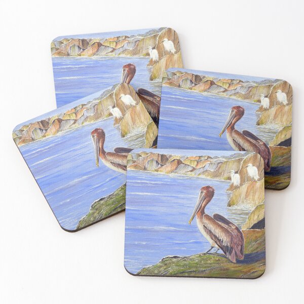 Item preview, Pelican And Snowy Egrets On A Jetty designed and sold by William Holkham.