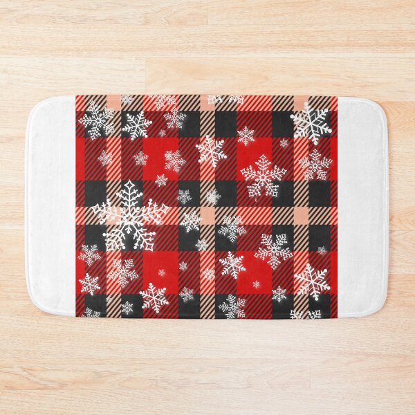 Item preview, Snowflakes on Red Black Winter Buffalo Plaid Christmas designed and sold by marcek.