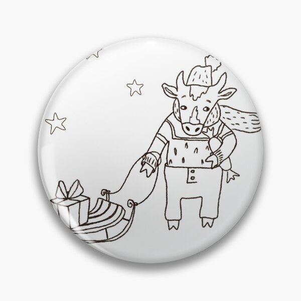 Item preview, Bull with sledges and gifts, in a hat, sweater and pants. New Year symbol. designed and sold by zatmeniee.