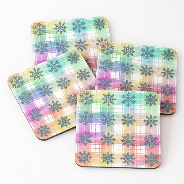Item preview, Colorful Christmas Plaid Snowflakes patterns designed and sold by NiAArtland.