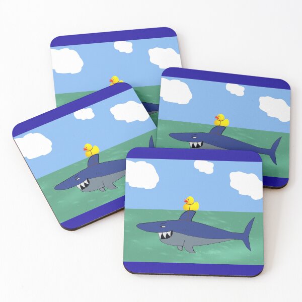 Item preview, Quack Attack - A cartoon shark using a rubber ducky as bait designed and sold by janraydesigns.