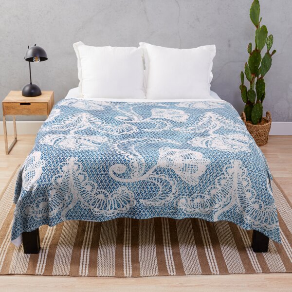 Item preview, Light Denim With Lace Floral Pattern designed and sold by ArtsyWishy.
