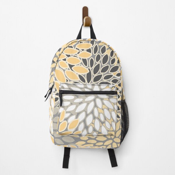 Item preview, Modern, Flowers Print, Yellow, Gray and White designed and sold by meggydesigns.
