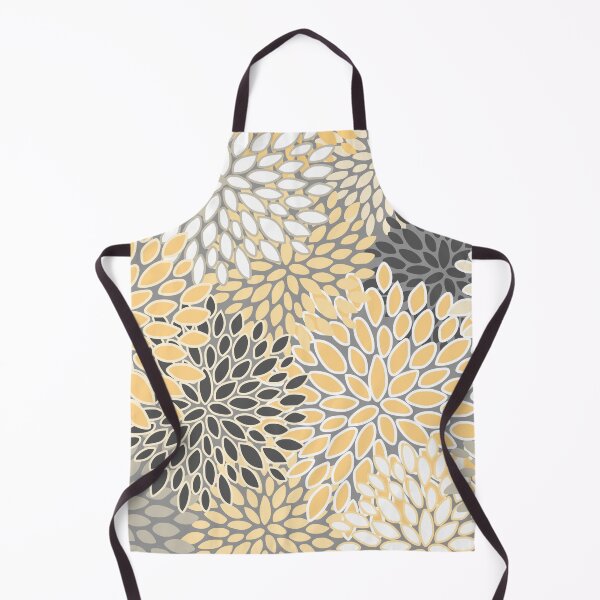 Item preview, Modern, Flowers Print, Yellow, Gray and White designed and sold by meggydesigns.
