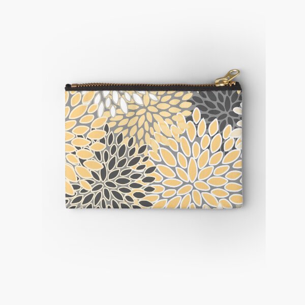 Item preview, Modern, Flowers Print, Yellow, Gray and White designed and sold by meggydesigns.