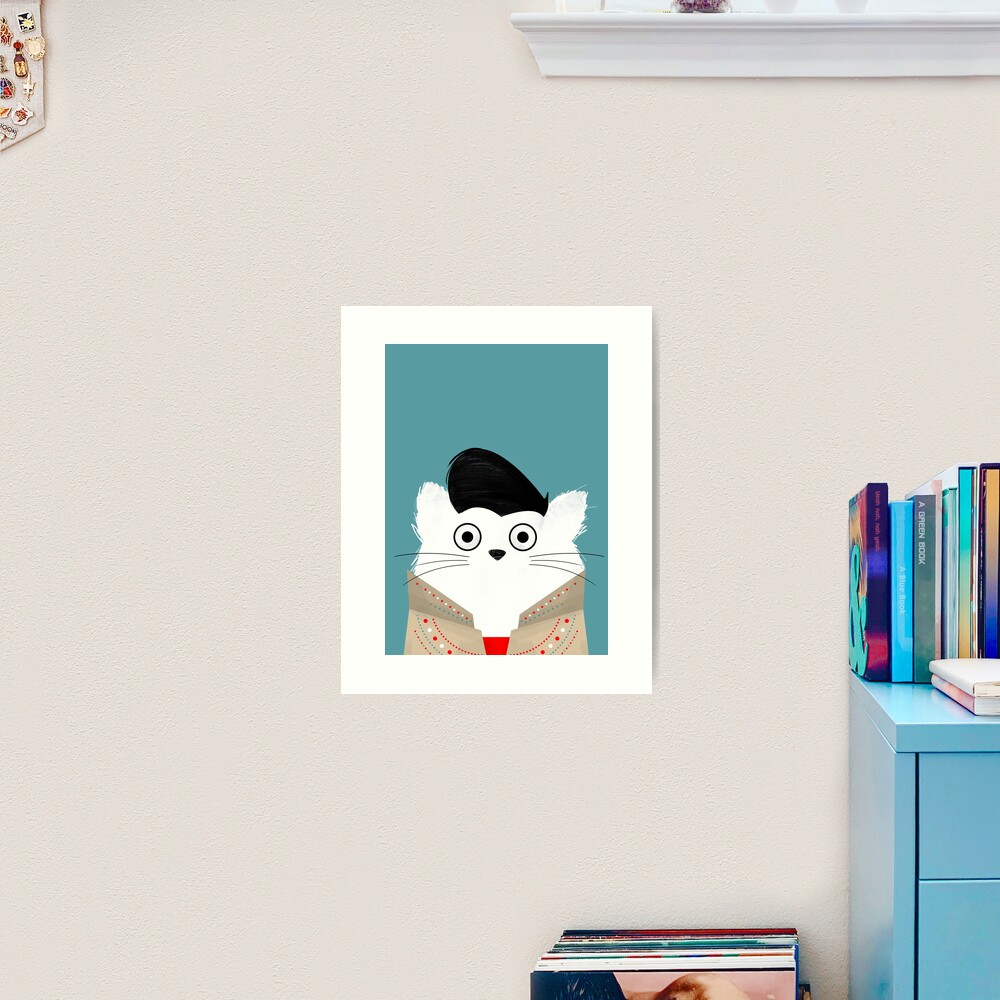 Cat Elvis Art Print