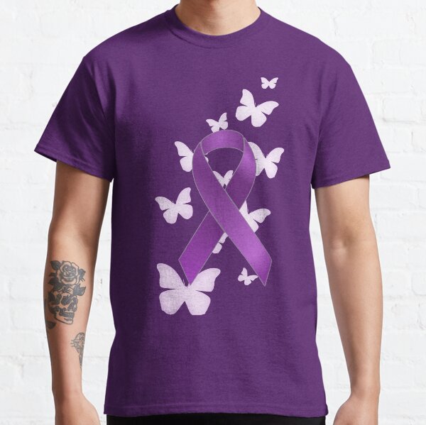 Purple Awareness Ribbon with Butterflies Classic T-Shirt