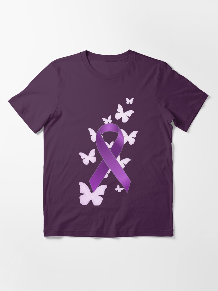 Purple Awareness Ribbon with Butterflies by Alondra, Redbubble