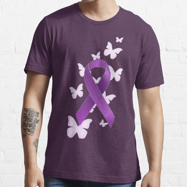 Purple Awareness Ribbon with Butterflies by Alondra, Redbubble