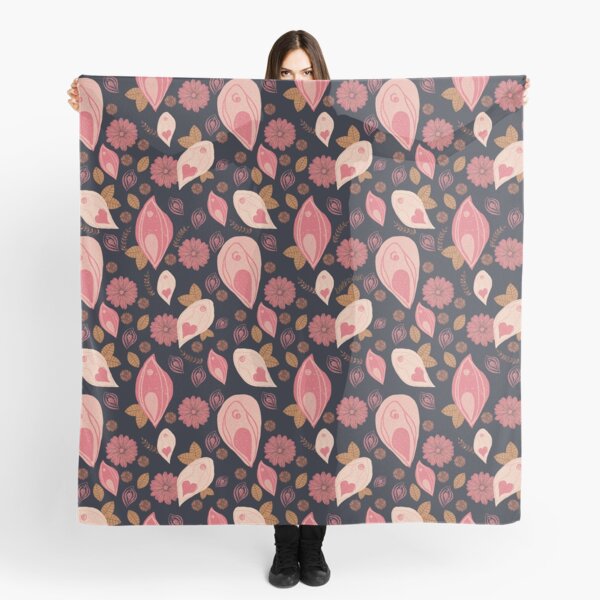vulva flower pattern Scarf