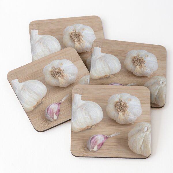 Item preview, Pieces of white garlic bulbs and one clove designed and sold by krisgreenwood.
