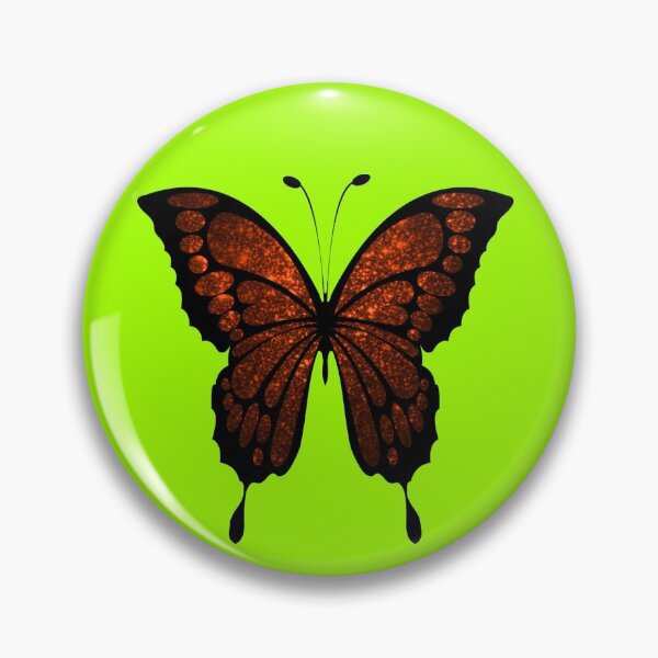 Artikelvorschau, Schmetterling Glittering Orange auf grünem gelbem Hintergrund entworfen und verkauft von oxoxoxo.