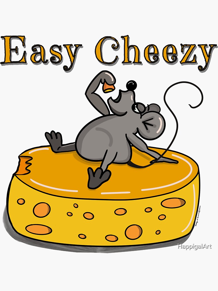 Thumbnail 3 of 3, Sticker, Easy Cheezy designed and sold by HappigalArt.