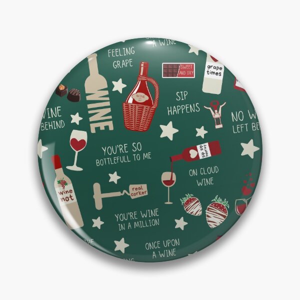 Item preview, Wine Theme Pattern with Funny Wine Puns  designed and sold by InkItStudio.