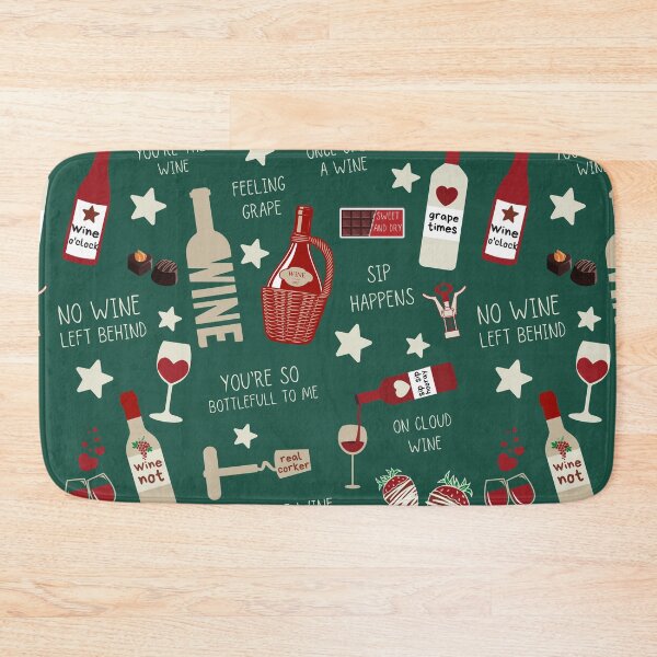 Item preview, Wine Theme Pattern with Funny Wine Puns  designed and sold by InkItStudio.