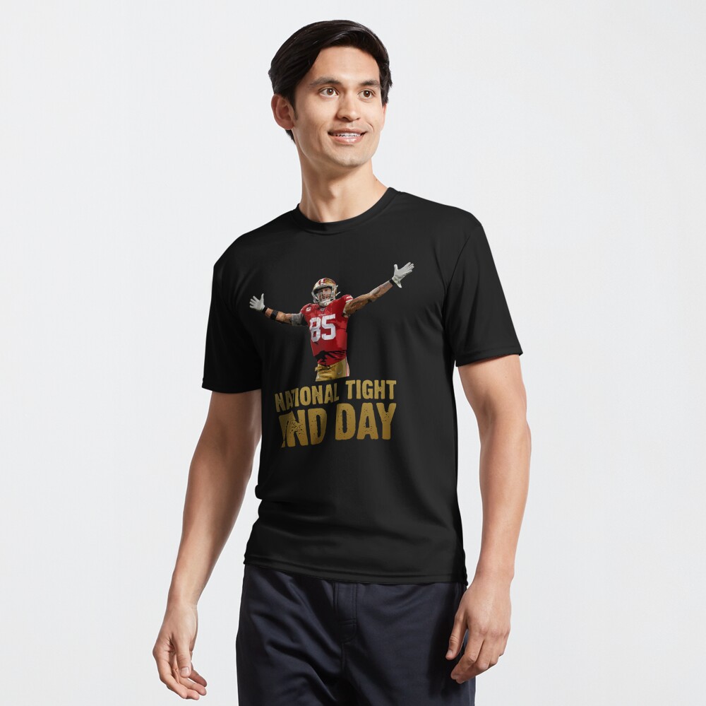 George Kittle: National Tight End Day, 2XL / Adult T-Shirt - Pro Football - Black - Sports Fan Gear | BreakingT