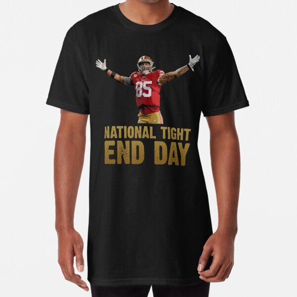 George Kittle: National Tight End Day, 2XL / Adult T-Shirt - Pro Football - Black - Sports Fan Gear | BreakingT