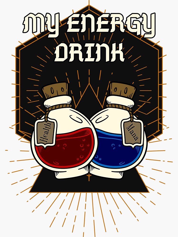 Pegatina My Energy Drink Poci n De Salud Y Man De MrDrajan Redbubble