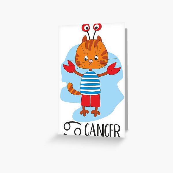 Cancer Zodiac sun Funny  Cat  Greeting Card