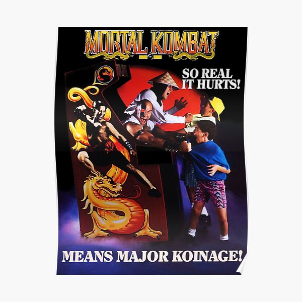 LARGE Mortal Kombat MK1 MK2 MK3 MK4 Arcade Video Game Banner Flag Poster