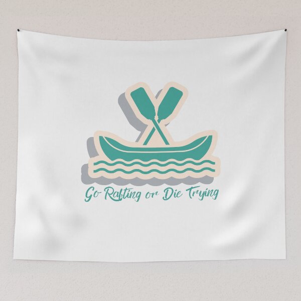Item preview, Go rafting or die trying - Whitewater Rafting River Cold Snacks Sports Men Paddle/paddler Retro Canoe Kayaking Family designed and sold by CJCTEES.