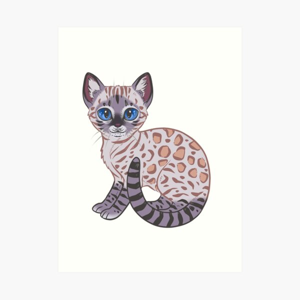 Snow Bengal Cat Wall Art Redbubble