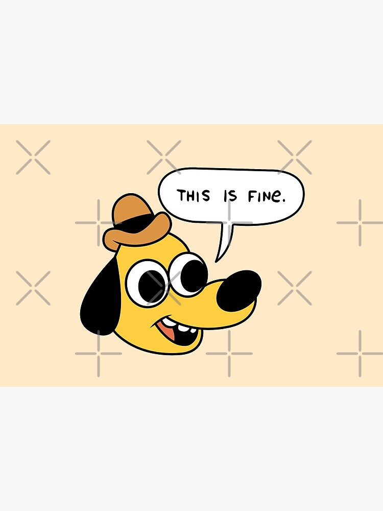 This Is Fine Dog Fire Meme Mask By Younessrex Redbubble