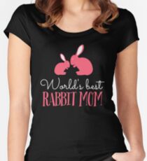 World's best rabbit mom Tailliertes Rundhals-Shirt