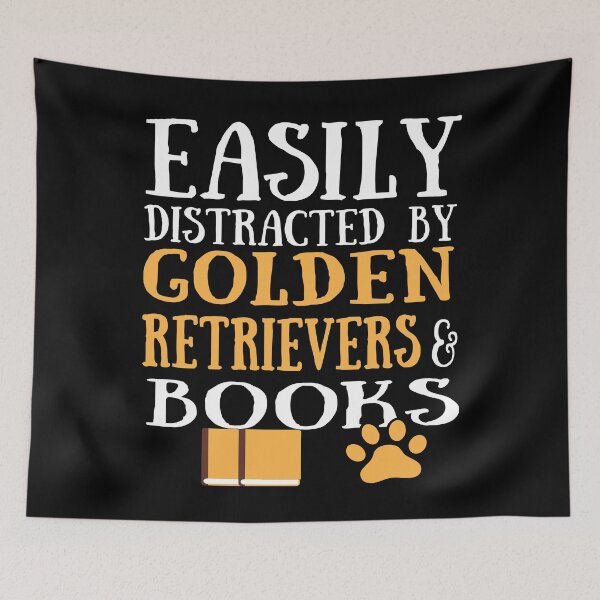 Item preview, golden retrievers lover easily distracted by golden retrievers and books designed and sold by alaechamlal.