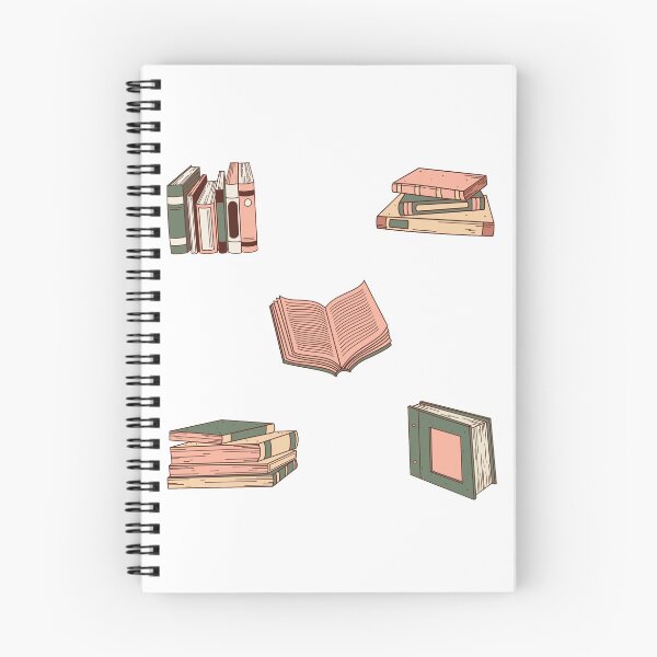 Item preview, Cute Library Books Drawings Pink and Green designed and sold by A. P..