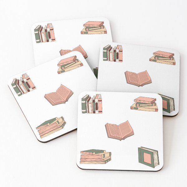 Item preview, Cute Library Books Drawings Pink and Green designed and sold by A. P..