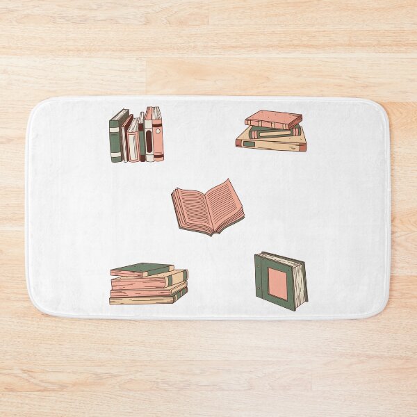 Item preview, Cute Library Books Drawings Pink and Green designed and sold by A. P..