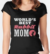 World's best rabbit mom Tailliertes Rundhals-Shirt