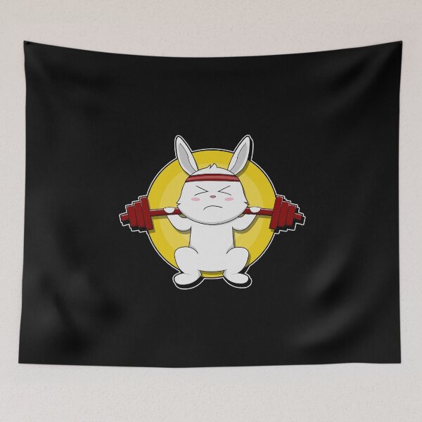 Item preview, Rabbit Bodybuilder Barbell Bodybuilding designed and sold by Snabdesign84.
