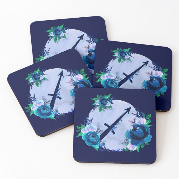 Item preview, Sagittarius Zodiac Horoscope Blue Floral Monogram designed and sold by Bumblefuzzies.