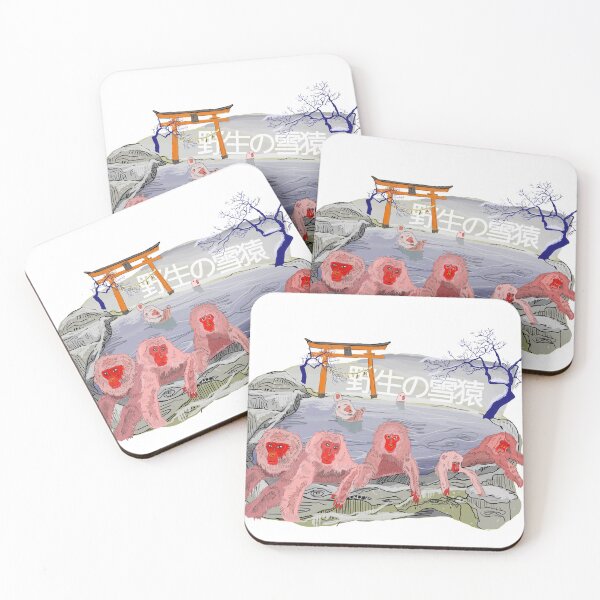 Item preview, Snow monkey Onsen designed and sold by Kooky Tanuki.